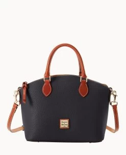 Pebble Grain Geena Satchel Black