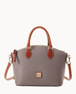 Pebble Grain Geena Satchel Black -Online Sale Dooney & Bourke B1327G AWELPATN