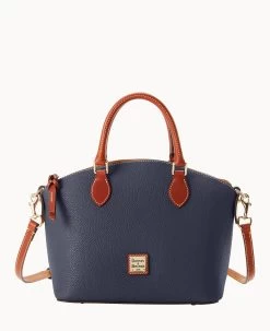Pebble Grain Geena Satchel Black -Online Sale Dooney & Bourke B1327G AWMDPATN