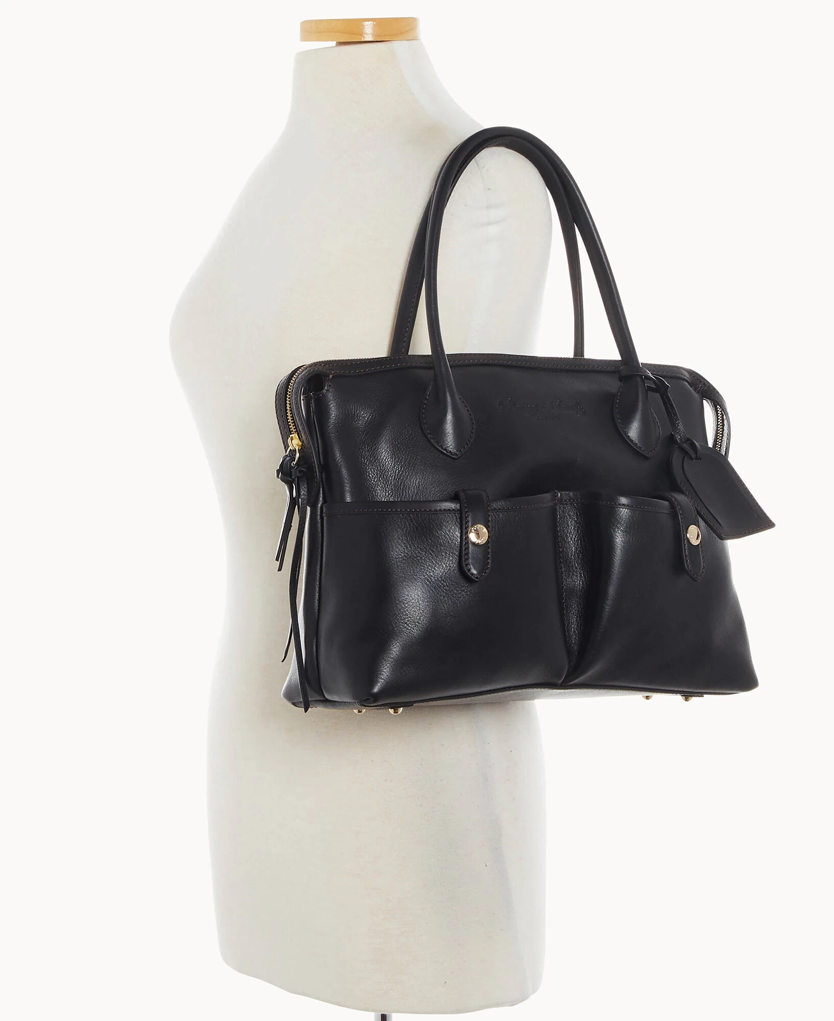 Florentine Medium East West Satchel Black 6 Florentine Medium East West Satchel Black - Image 4