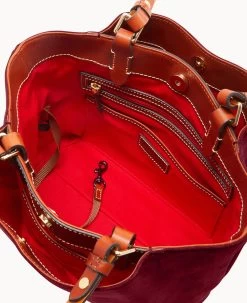 Suede Small Flynn Wine 21 Suede Small Flynn Wine -Online Sale Dooney & Bourke B1459G SUWNPATN ALT2