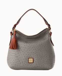 Ostrich Twist Strap Hobo Grey -Online Sale Dooney & Bourke B1540G OTGYPATN 2