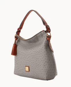 Ostrich Twist Strap Hobo Grey -Online Sale Dooney & Bourke B1540G OTGYPATN ALT1
