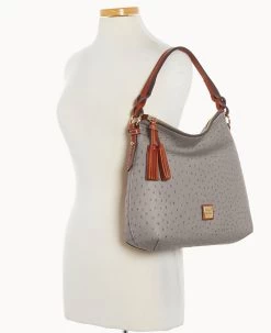 Ostrich Twist Strap Hobo Grey -Online Sale Dooney & Bourke B1540G OTGYPATN ALT4