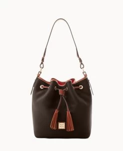 Pebble Grain Tasha Drawstring Caramel -Online Sale Dooney & Bourke B1596G AWBMPATN