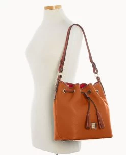 Pebble Grain Tasha Drawstring Caramel -Online Sale Dooney & Bourke B1596G AWCAPATN ALT4