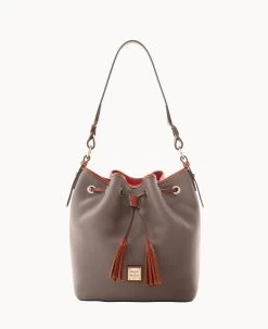 Pebble Grain Tasha Drawstring Caramel -Online Sale Dooney & Bourke B1596G AWELPATN