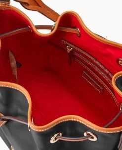 Wexford Leather Tasha Drawstring Black -Online Sale Dooney & Bourke B1596G JKBLPANA ALT2