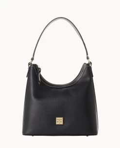 Saffiano Hobo Black 28 Saffiano Hobo Black -Online Sale Dooney & Bourke B1613G SIBLSIBL 1