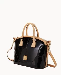 Patent Domed Satchel Black 20 Patent Domed Satchel Black -Online Sale Dooney & Bourke B1614G PTBLSVNA ALT1 1