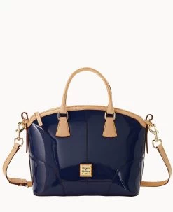 Patent Domed Satchel Black 25 Patent Domed Satchel Black -Online Sale Dooney & Bourke B1614G PTINSVNA