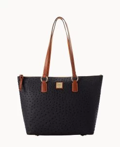 Ostrich Wren Tote Black 35 Ostrich Wren Tote Black -Online Sale Dooney & Bourke B1694G OTBLPAKR 2