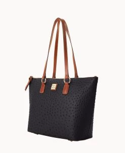 Ostrich Wren Tote Black 30 Ostrich Wren Tote Black -Online Sale Dooney & Bourke B1694G OTBLPAKR ALT1 1