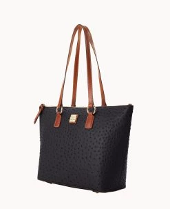 Ostrich Wren Tote Black 24 Ostrich Wren Tote Black -Online Sale Dooney & Bourke B1694G OTBLPAKR ALT1