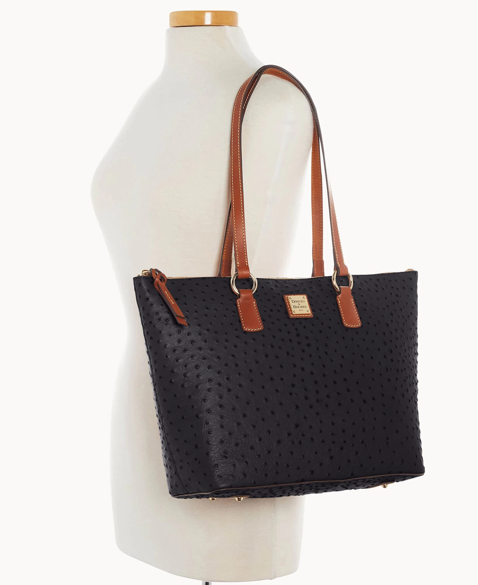 Ostrich Wren Tote Black 14 Ostrich Wren Tote Black - Image 12