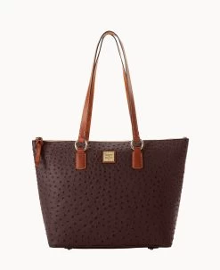 Ostrich Wren Tote Black 36 Ostrich Wren Tote Black -Online Sale Dooney & Bourke B1694G OTBMPAKR