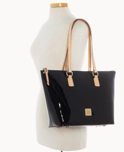 Patent Wren Tote Black -Online Sale Dooney & Bourke B1694G PTBLSVNA ALT4