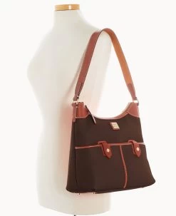 Pebble Grain Zip Hobo Brown Tmoro -Online Sale Dooney & Bourke B1782G AWBMPATNLING ALT4