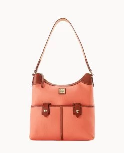 Pebble Grain Zip Hobo Brown Tmoro -Online Sale Dooney & Bourke B1782G AWCRPATNLING