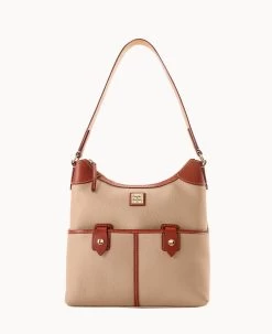 Pebble Grain Zip Hobo Brown Tmoro -Online Sale Dooney & Bourke B1782G AWTPPATNLING