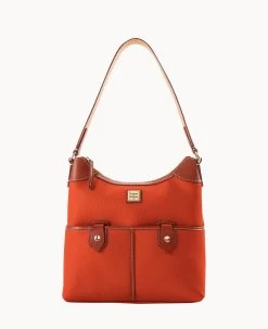 Pebble Grain Zip Hobo Brown Tmoro -Online Sale Dooney & Bourke B1782G AWZCPATNLING