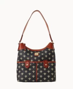 NFL Saints Zip Hobo SAINTS -Online Sale Dooney & Bourke B1782G NJBLPATNSNTS 2