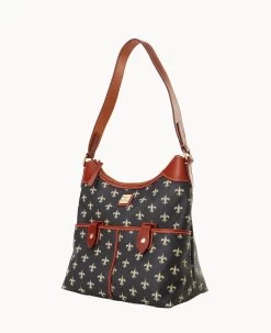 NFL Saints Zip Hobo SAINTS -Online Sale Dooney & Bourke B1782G NJBLPATNSNTS ALT1