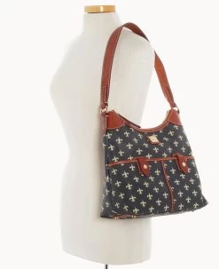 NFL Saints Zip Hobo SAINTS -Online Sale Dooney & Bourke B1782G NJBLPATNSNTS ALT4