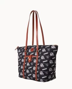 NFL Raiders Large Zip Tote RAIDERS -Online Sale Dooney & Bourke B1784G N3BLPATNRAID ALT1 1