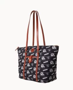 NFL Raiders Large Zip Tote RAIDERS -Online Sale Dooney & Bourke B1784G N3BLPATNRAID ALT1