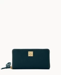 Pebble Grain Large Zip Around Wristlet Crossbody Black 35 Pebble Grain Large Zip Around Wristlet Crossbody Black -Online Sale Dooney & Bourke B1792G AWBLPABL