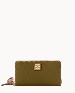 Pebble Grain Large Zip Around Wristlet Crossbody Black 33 Pebble Grain Large Zip Around Wristlet Crossbody Black -Online Sale Dooney & Bourke B1792G AWOLPATN