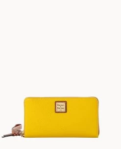 Pebble Grain Large Zip Around Wristlet Crossbody Black 39 Pebble Grain Large Zip Around Wristlet Crossbody Black -Online Sale Dooney & Bourke B1792G AWSNPATN