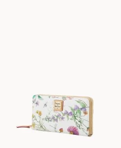 Botanical Collection Large Zip Around Wristlet Crossbody White -Online Sale Dooney & Bourke B1792G BZWHSVNA ALT1 1