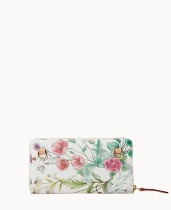 Botanical Collection Large Zip Around Wristlet Crossbody White -Online Sale Dooney & Bourke B1792G BZWHSVNA ALT3 1