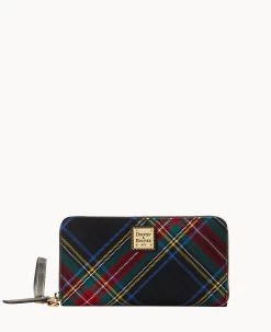Tartan Large Zip Around Wristlet Crossbody Red -Online Sale Dooney & Bourke B1792G TTBLPABL