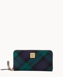 Tartan Large Zip Around Wristlet Crossbody Red -Online Sale Dooney & Bourke B1792G TTNVPABL