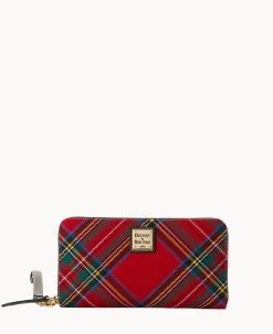 Tartan Large Zip Around Wristlet Crossbody Red -Online Sale Dooney & Bourke B1792G TTRDPABL 2