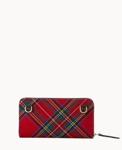 Tartan Large Zip Around Wristlet Crossbody Red -Online Sale Dooney & Bourke B1792G TTRDPABL ALT3 1