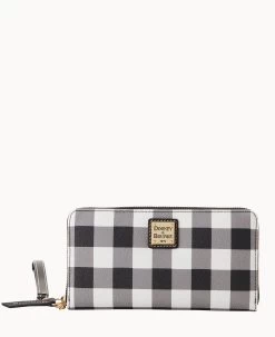 Tucker Large Zip Around Wristlet Crossbody Black