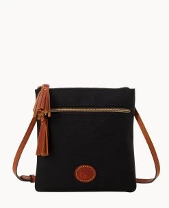 Nylon Double Zip Tassel Crossbody Black Black -Online Sale Dooney & Bourke B1795G INBLPATN