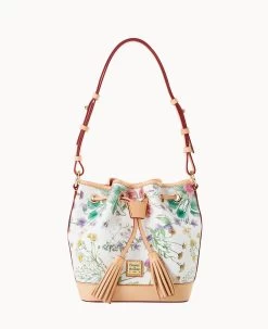 Botanical Collection Small Drawstring White -Online Sale Dooney & Bourke B1830G BZWHSVNA 1