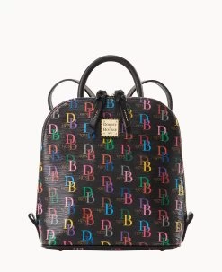 DB75 Multi Small Zip Pod Backpack Black