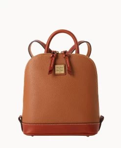 Pebble Grain Small Zip Pod Backpack Caramel -Online Sale Dooney & Bourke B1842G AWCAPATN 2