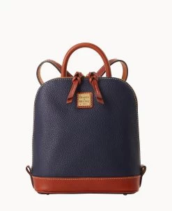 Pebble Grain Small Zip Pod Backpack Caramel -Online Sale Dooney & Bourke B1842G AWMDPATN