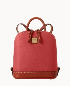Pebble Grain Small Zip Pod Backpack Caramel -Online Sale Dooney & Bourke B1842G AWRDPATN