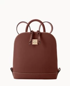 Saffiano Small Zip Pod Backpack Amber -Online Sale Dooney & Bourke B1842G SIARSIAR 1