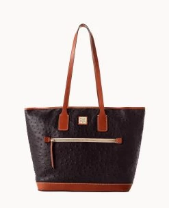 Ostrich Tote Black Black -Online Sale Dooney & Bourke B1854G OTBLPAKR