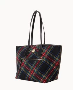 Tartan Tote Black -Online Sale Dooney & Bourke B1854G TTBLPABL ALT1