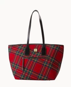 Tartan Tote Black -Online Sale Dooney & Bourke B1854G TTRDPABL
